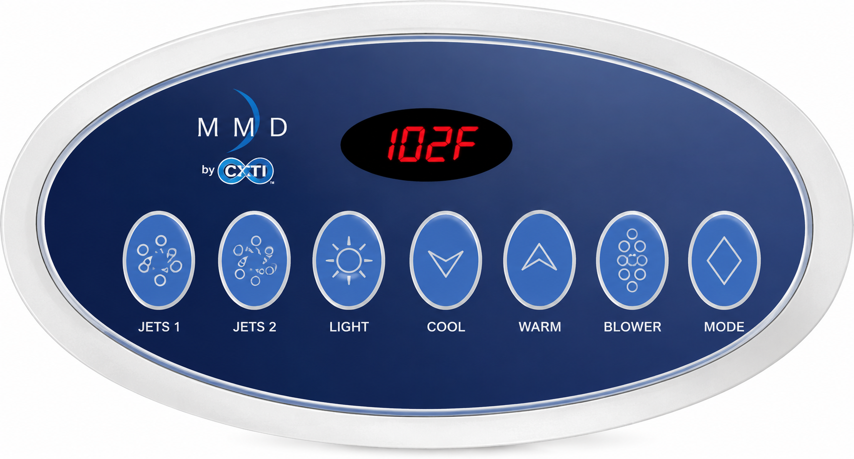 1-628-MS 3" x 6" Oval Control Panel – MMD/CTI 7-Button Potted Keypad
