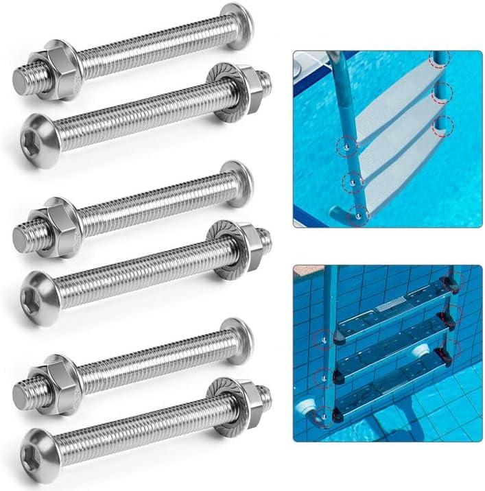 Stainless Steel Pool Ladder Tread Hardware Kit – Saddle Nut & Bolt Set