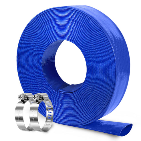 Reinforced PVC Backwash Hose – 50' Heavy-Duty Discharge Hose for Pool Maintenance