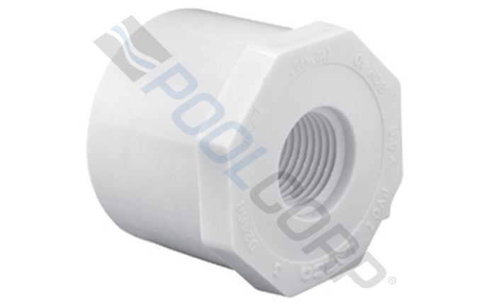 2.5" x 2" White SP x FPT SCH40 Reducer Bushing – PVC Plumbing Fitting