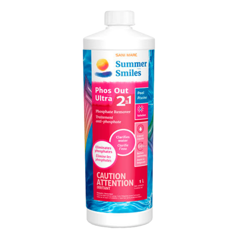 Summer Smiles Phos Out Ultra 2-in-1 – Phosphate Remover & Clarifier for Pools (1 L)