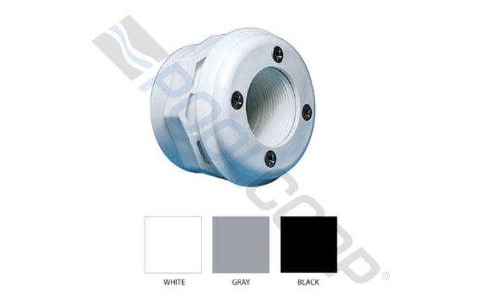 1-1/2" FPT x 1-1/2" Socket Steel Wall Return Fitting Assembly – White with Spacer & Locknut