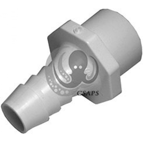 PVC Barb Adapter – 1" Spigot / 3/4" Slip x 3/4" Barb Hose Connector