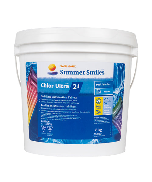 Summer Smiles Chlor Ultra 2-in-1 – Stabilized Chlorinating Tablets for Pools (6 kg)