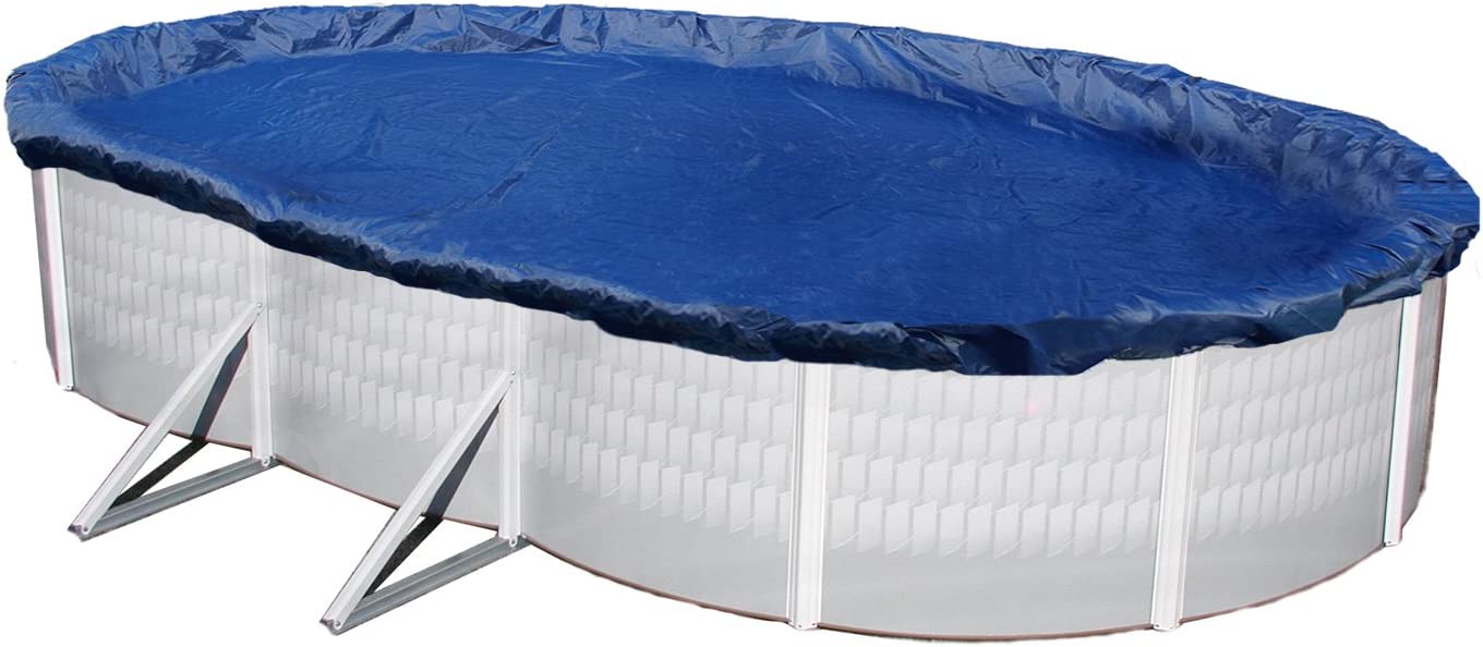 12' x 24' Oval Basic Winter Pool Cover with 4' Overlap – 8-Year Warranty