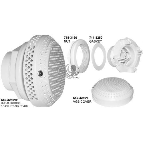 Waterway Hi-Flow Suction Fitting – 1-1/2" Slip Spa Wall Fitting (SKU 640-3250VP)