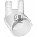 Waterway Manifold 2" S x Dead End with Two 3/4" Ribbed Barbs – Spa Plumbing Manifold (SKU 672-7160)