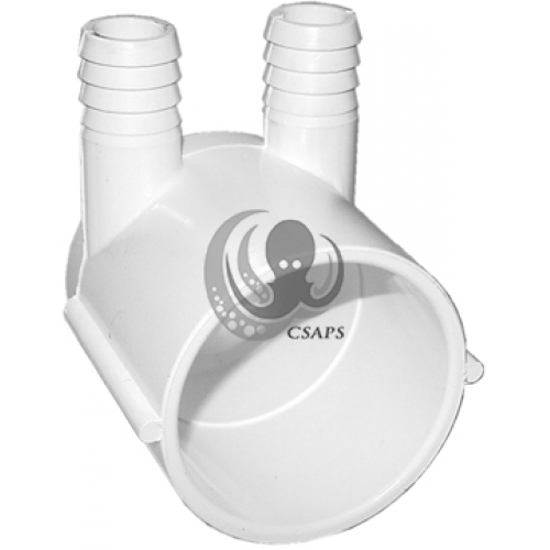 Waterway Manifold 2" S x Dead End with Two 3/4" Ribbed Barbs – Spa Plumbing Manifold (SKU 672-7160)