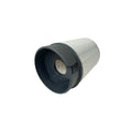 A black cylindrical Softub filter with a snap-on collar and a grey filter media.