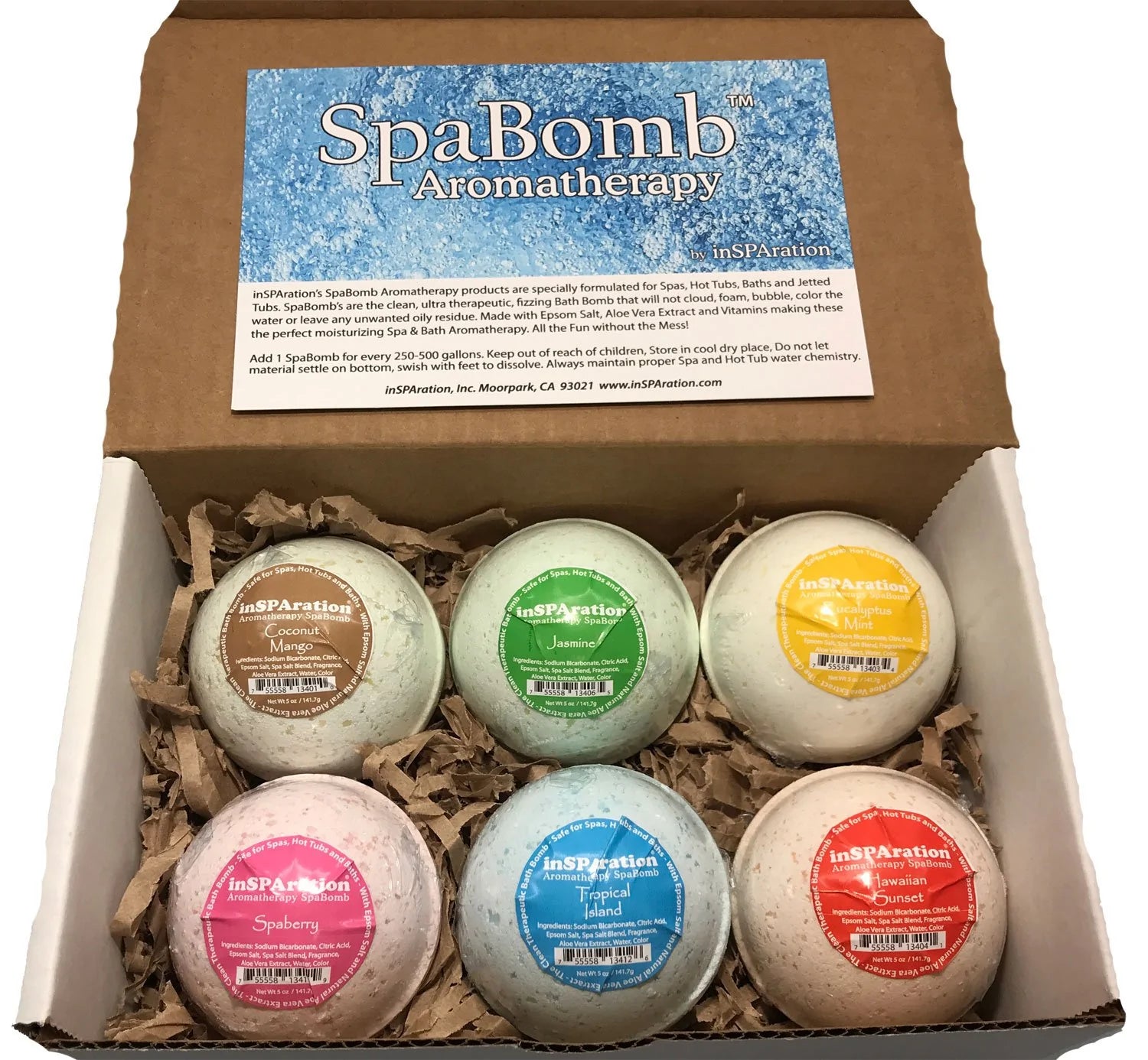 inSPAration SpaBomb 6-Pack – Aromatherapy Gift Box for Spas & Hot Tubs